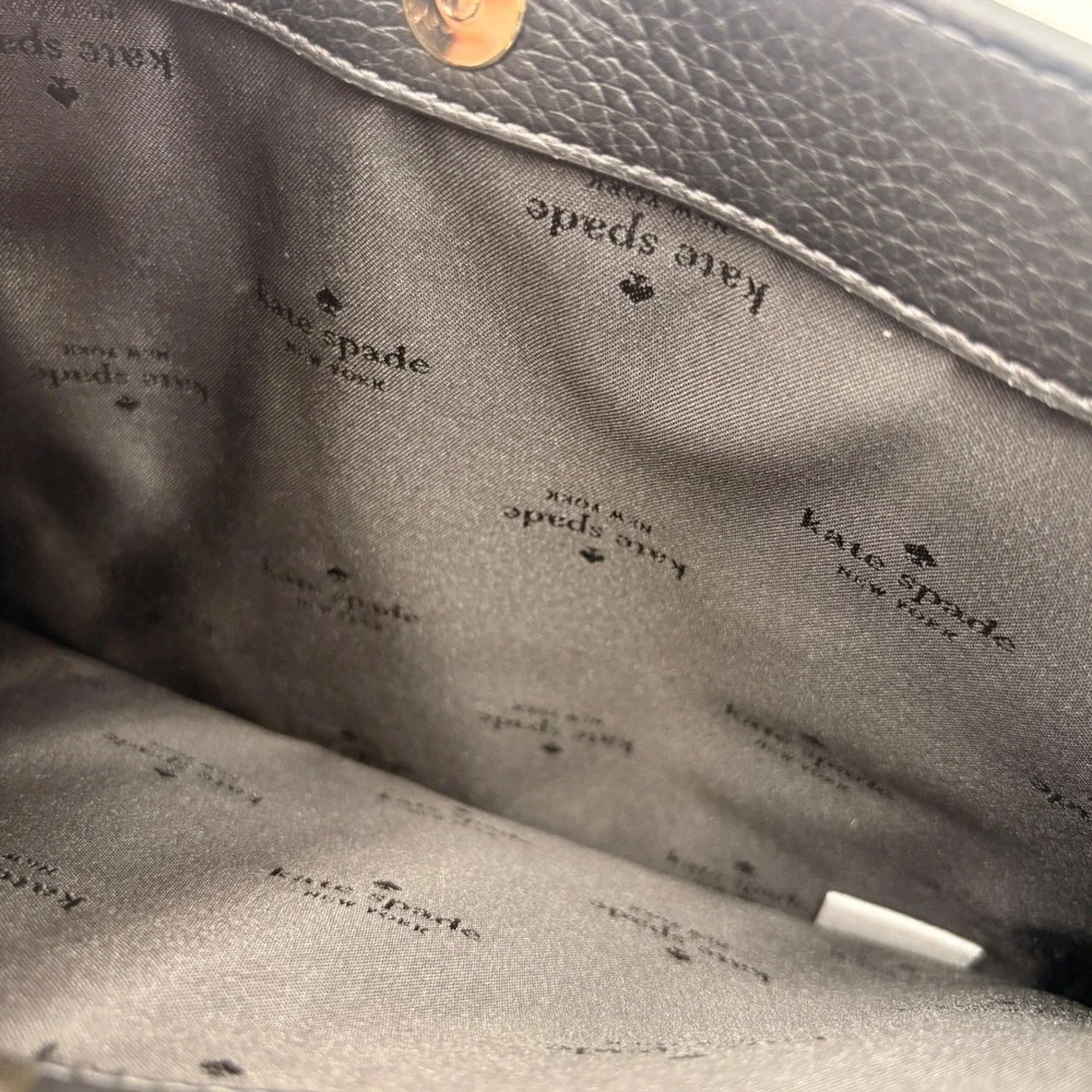 Kate Spade Mulberry Street Lise Black Pebbled Leather Satchel Bag K1115 NWT